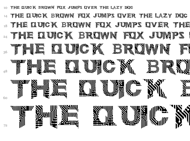 Circuit Mage font waterfall